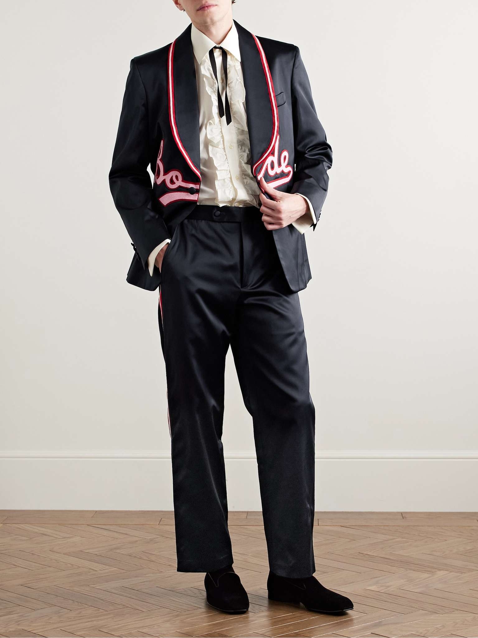 Major League Straight-Leg Striped Satin Trousers - 2