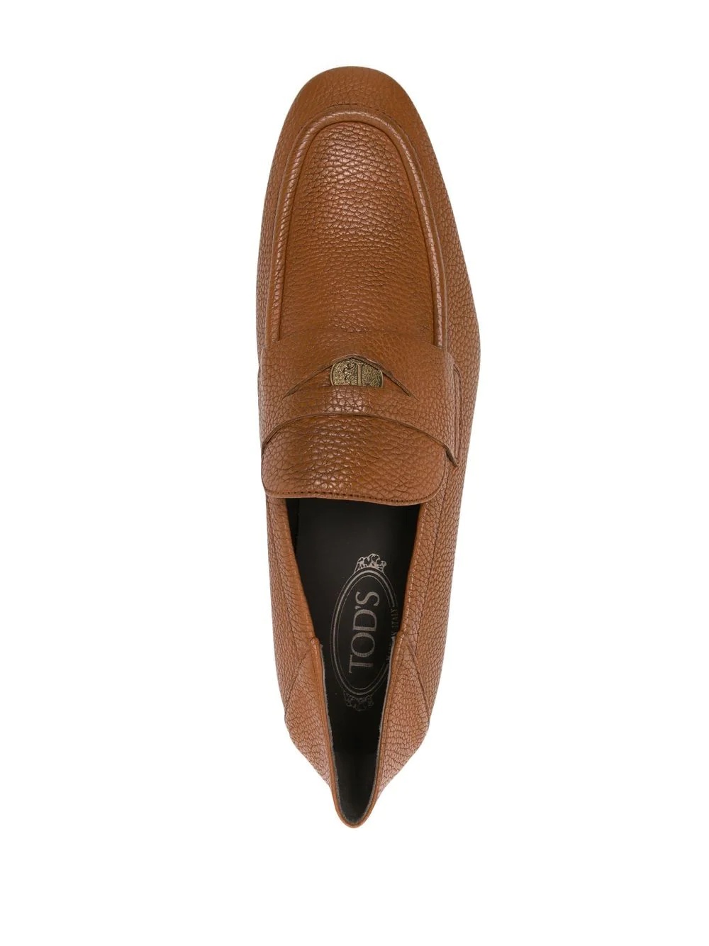 logo-plaque leather penny loafers - 4