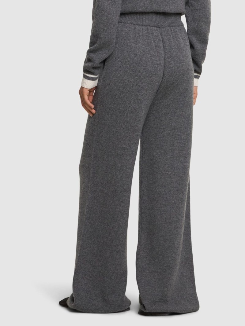 Wool blend knit wide sweatpants - 3