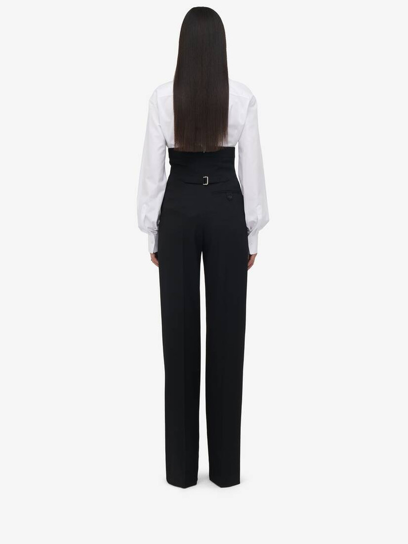 Women's Corset High-waisted Trousers in Black 4