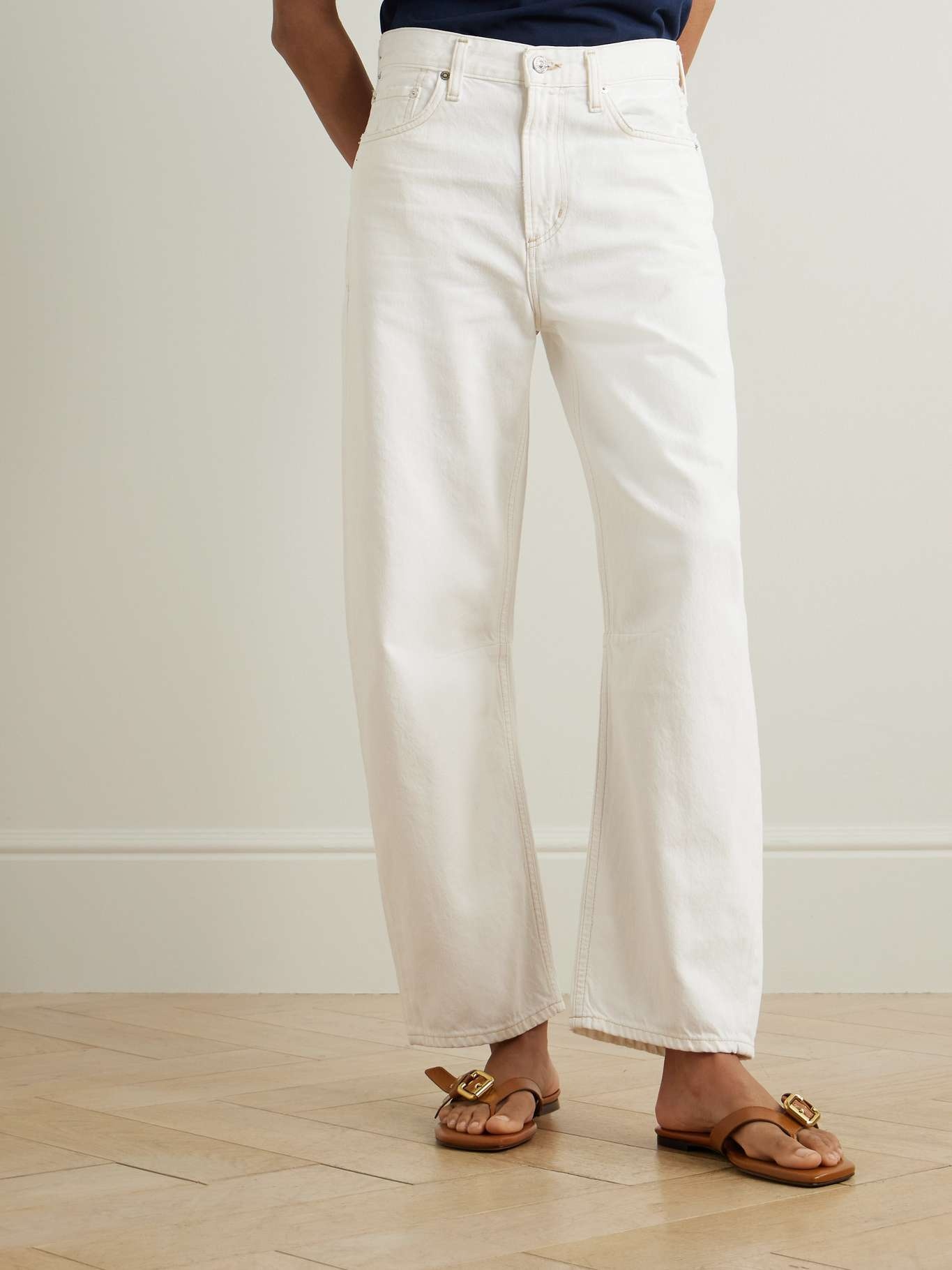 Miro Relaxed high-rise barrel-leg jeans White - 3