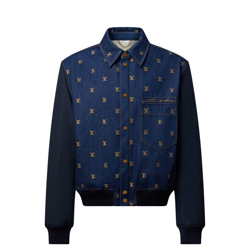 Upcycled Denim Varsity Jacket 1