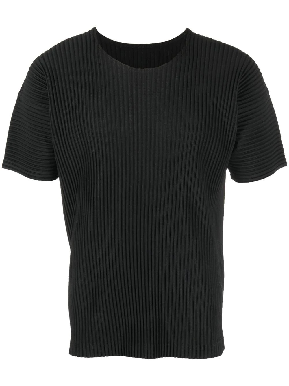 crew-neck plissé T-shirt - 1