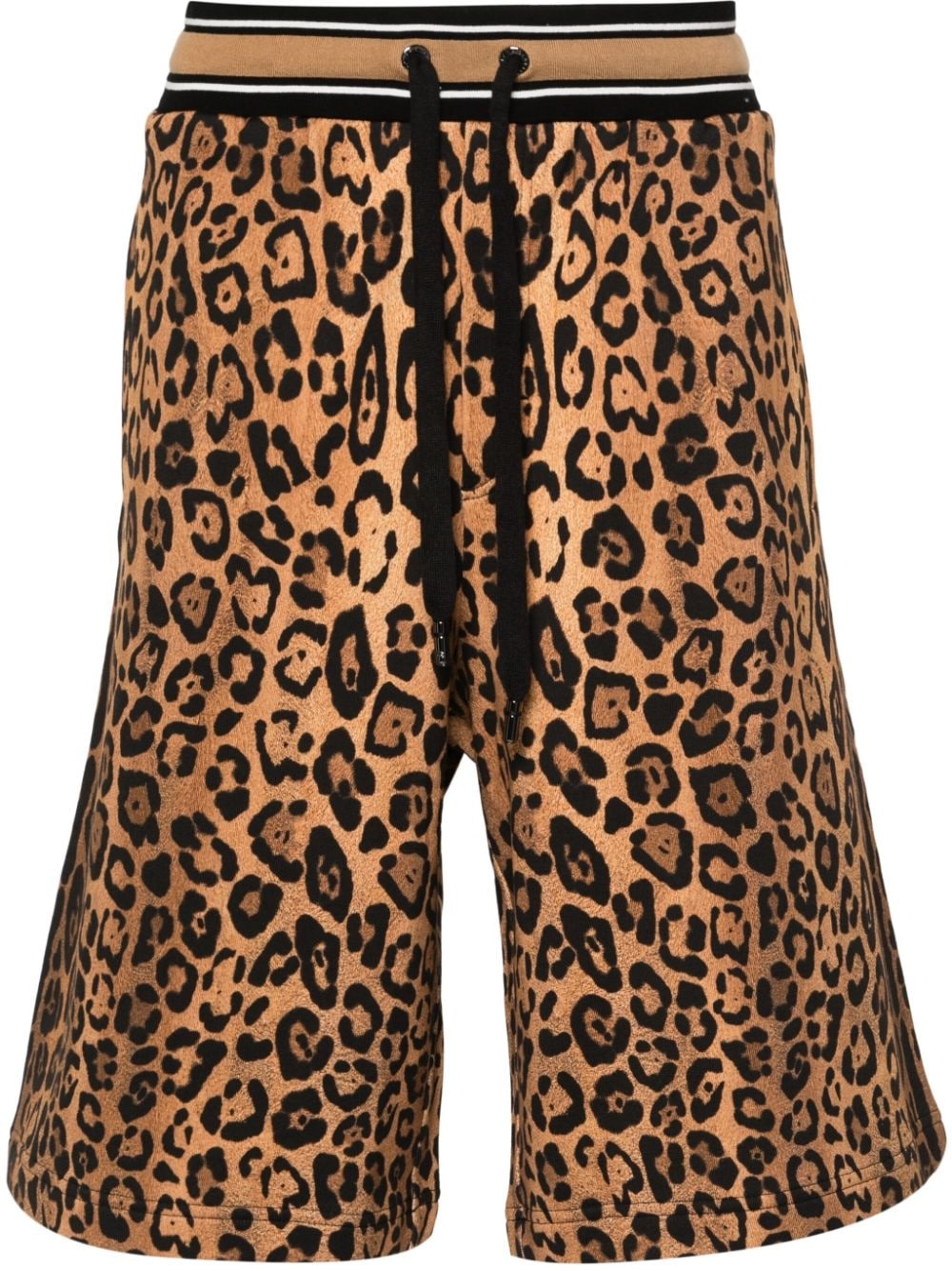 cheetah-print track shorts - 1