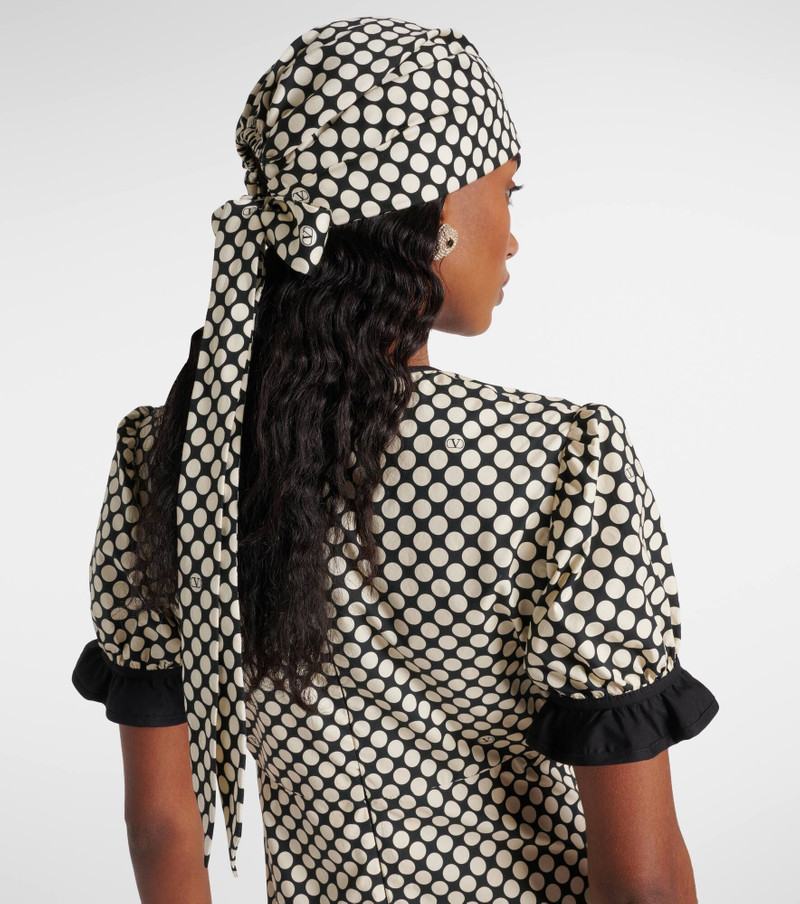 Valentino Escape polka-dot cotton and silk head wrap outlook