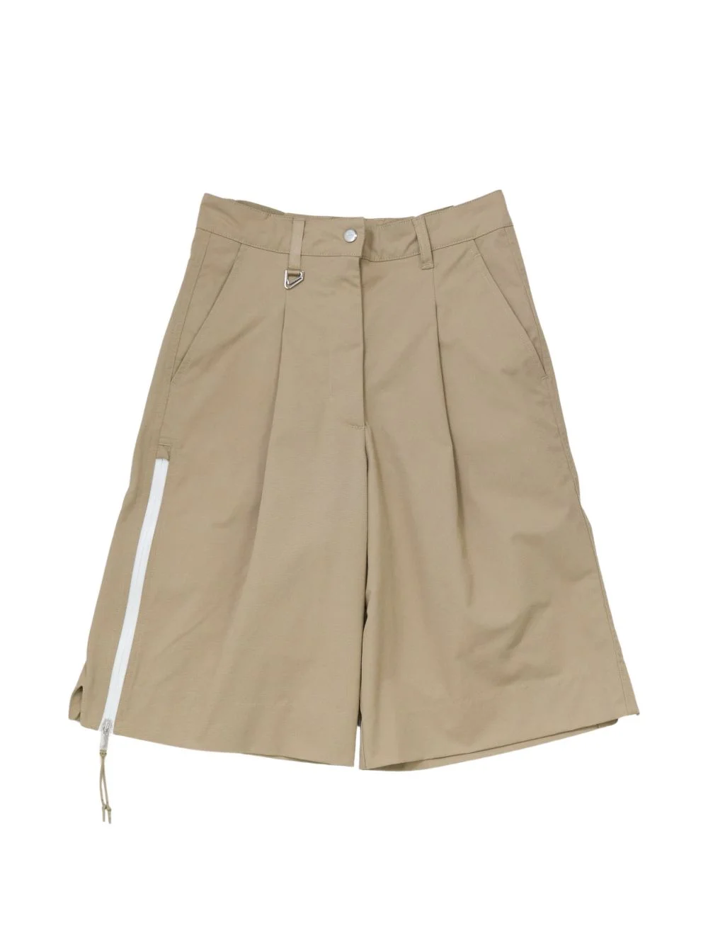 pleated zip-detail shorts - 1