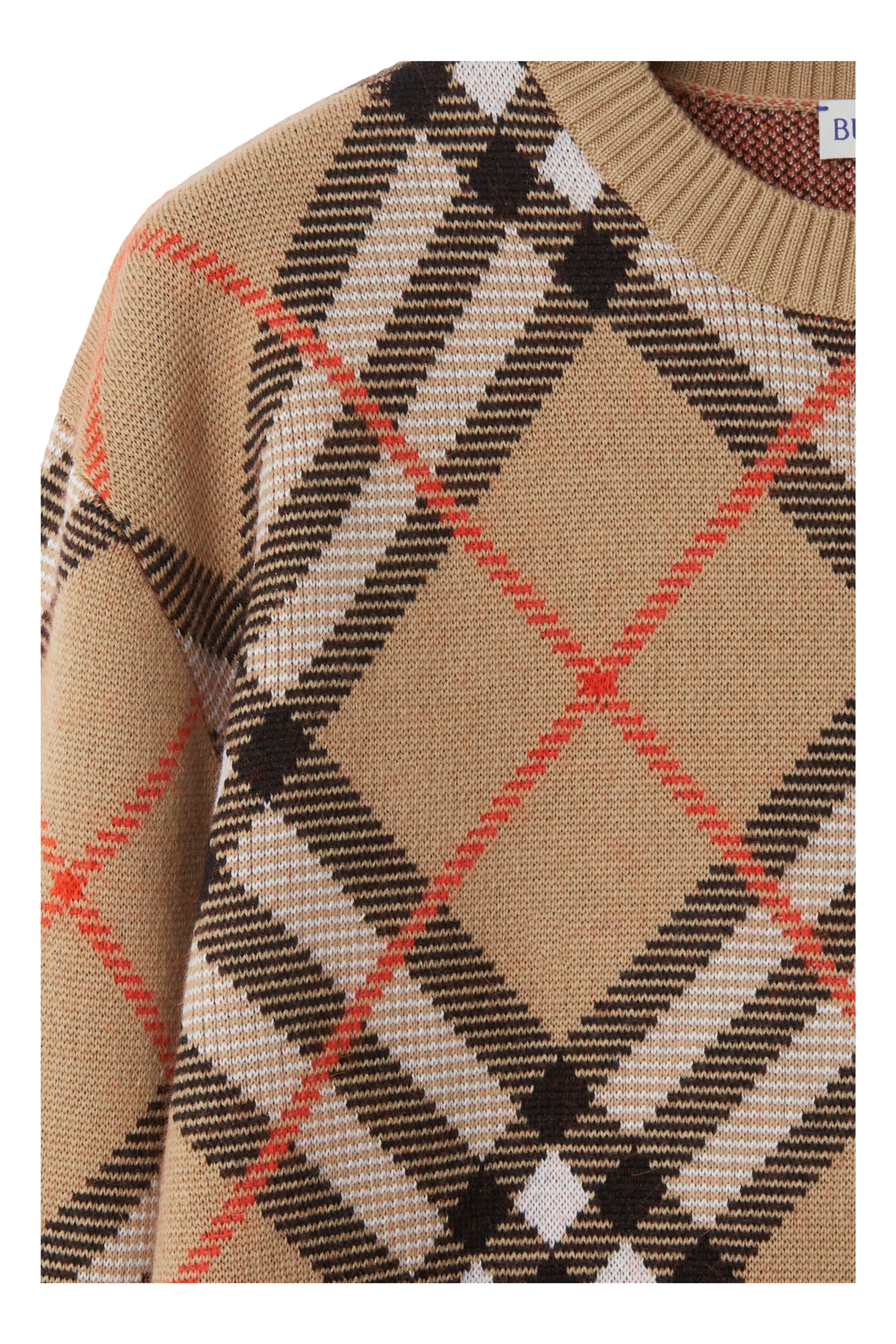 burberry Check Wool Mohair Blend Sweater in Sand at Nordstrom - 6