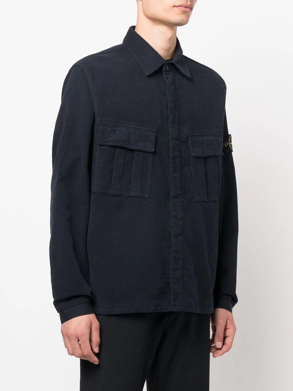 Compass-patch shirt jacket - 3