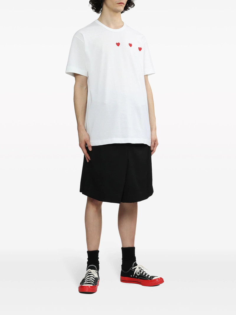 Comme des Garçons PLAY UNISEX 3 HEART SHORT SLEEVE T-SHIRT - WHITE outlook