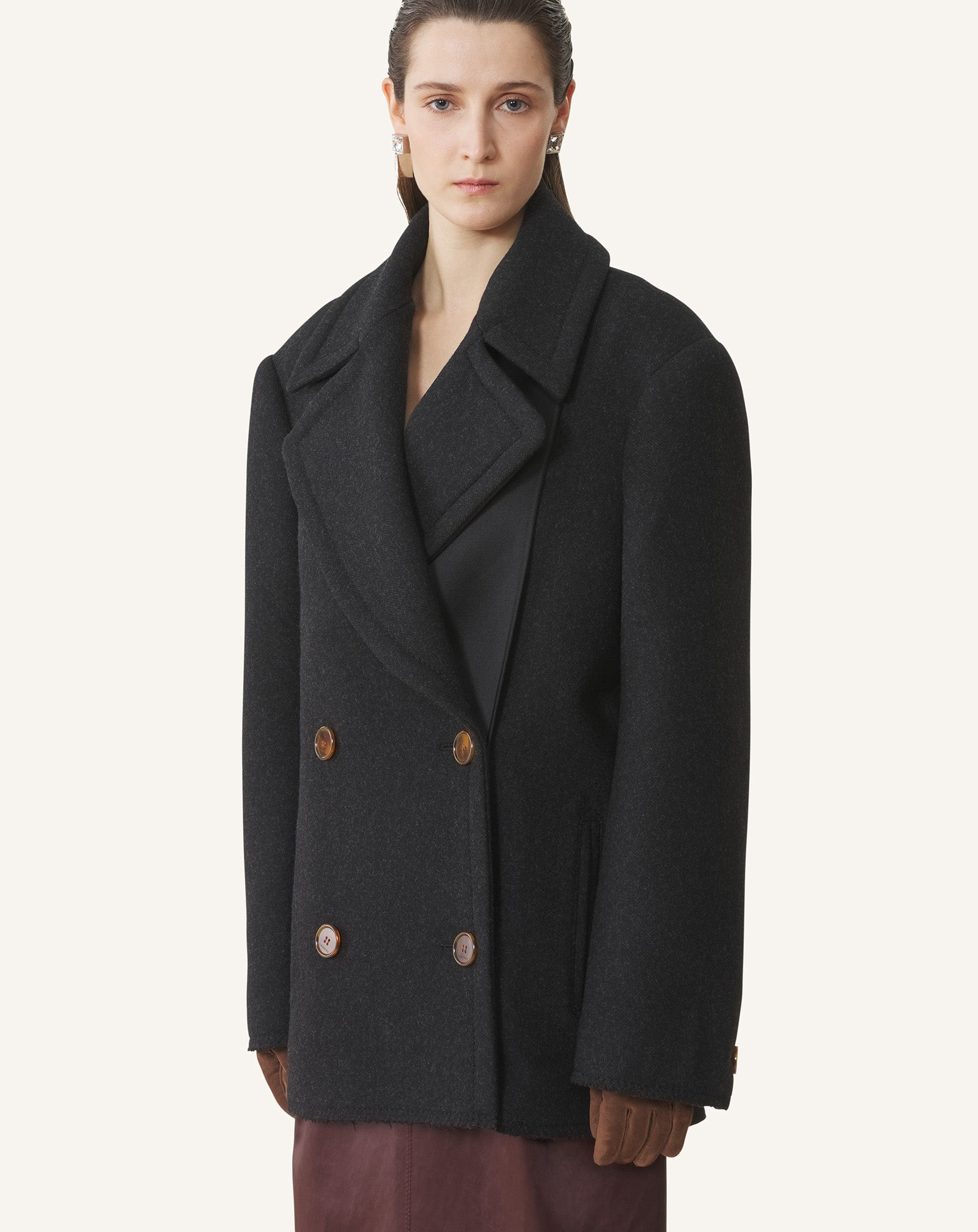 STRAIGHT PEACOAT - 3