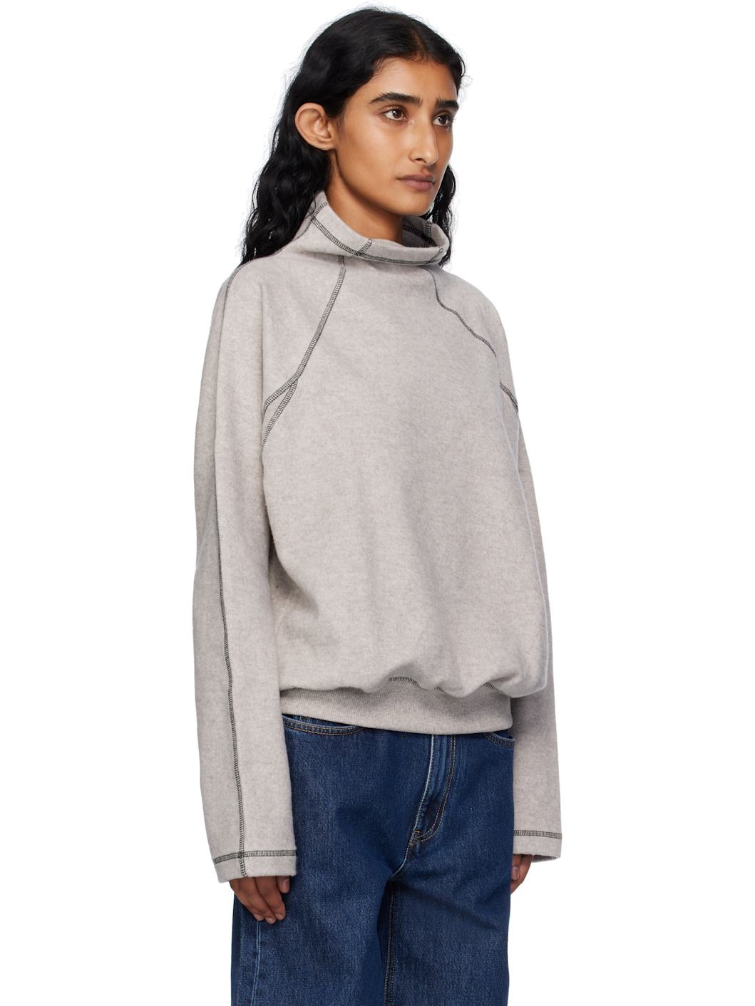 Gray Fold Turtleneck - 2