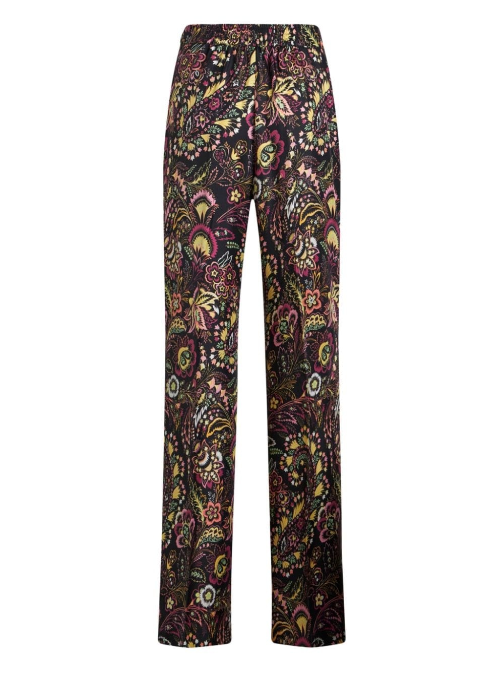 twill-print straight-legged trousers - 7