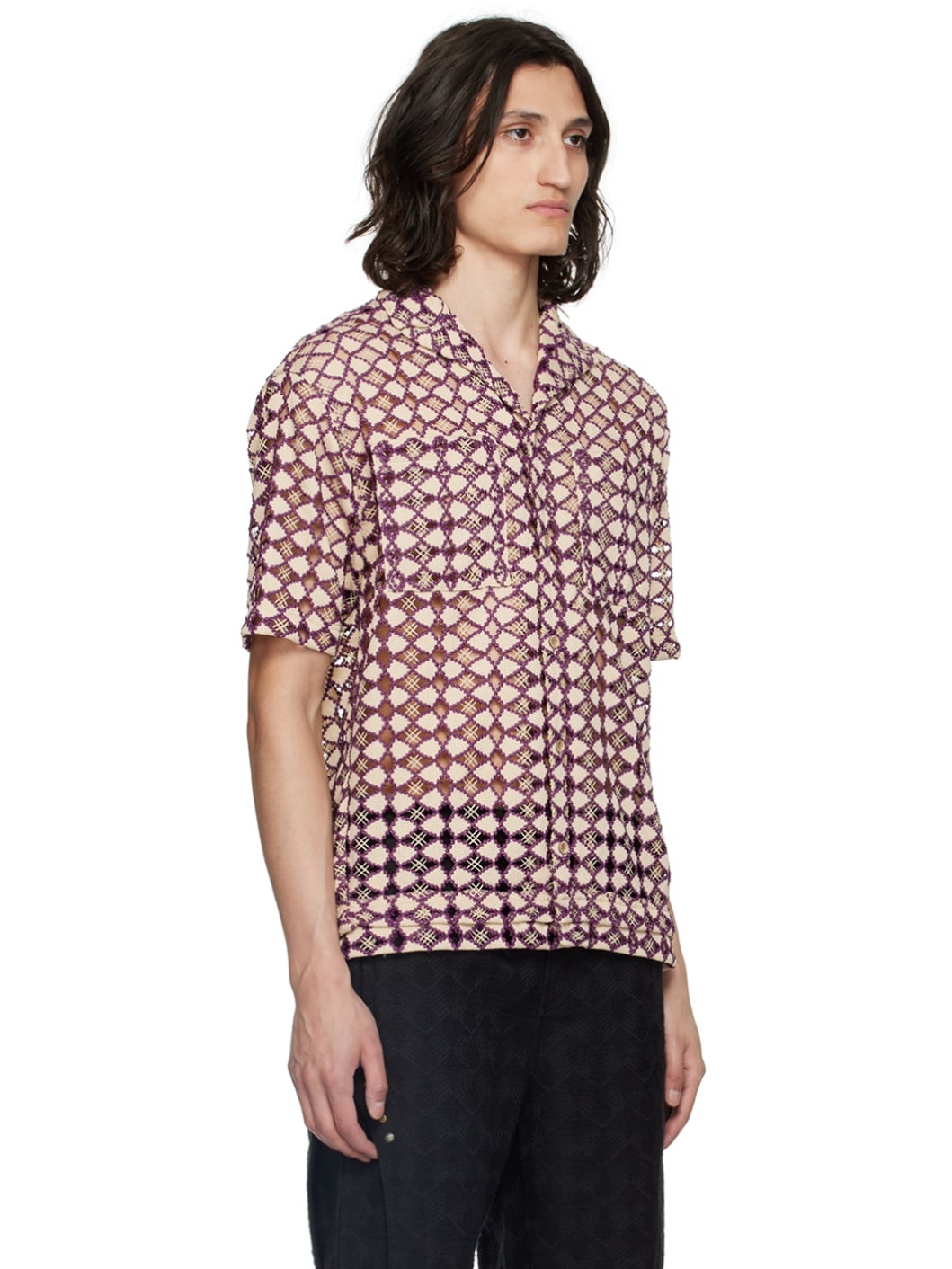 Beige & Purple Letto Shirt - 2