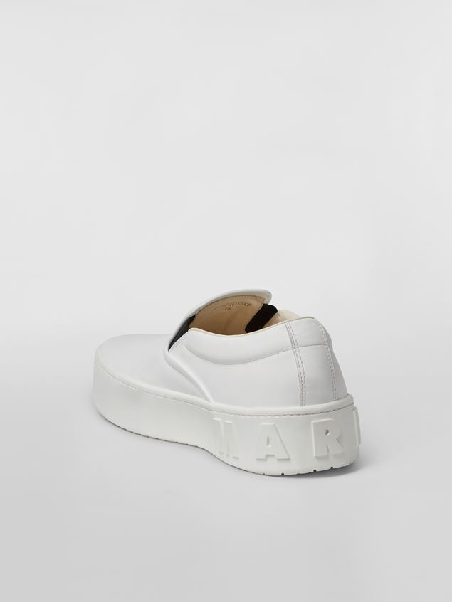 CALFSKIN SLIP-ON SNEAKER WITH MAXI LOGO ON THE HEEL - 3