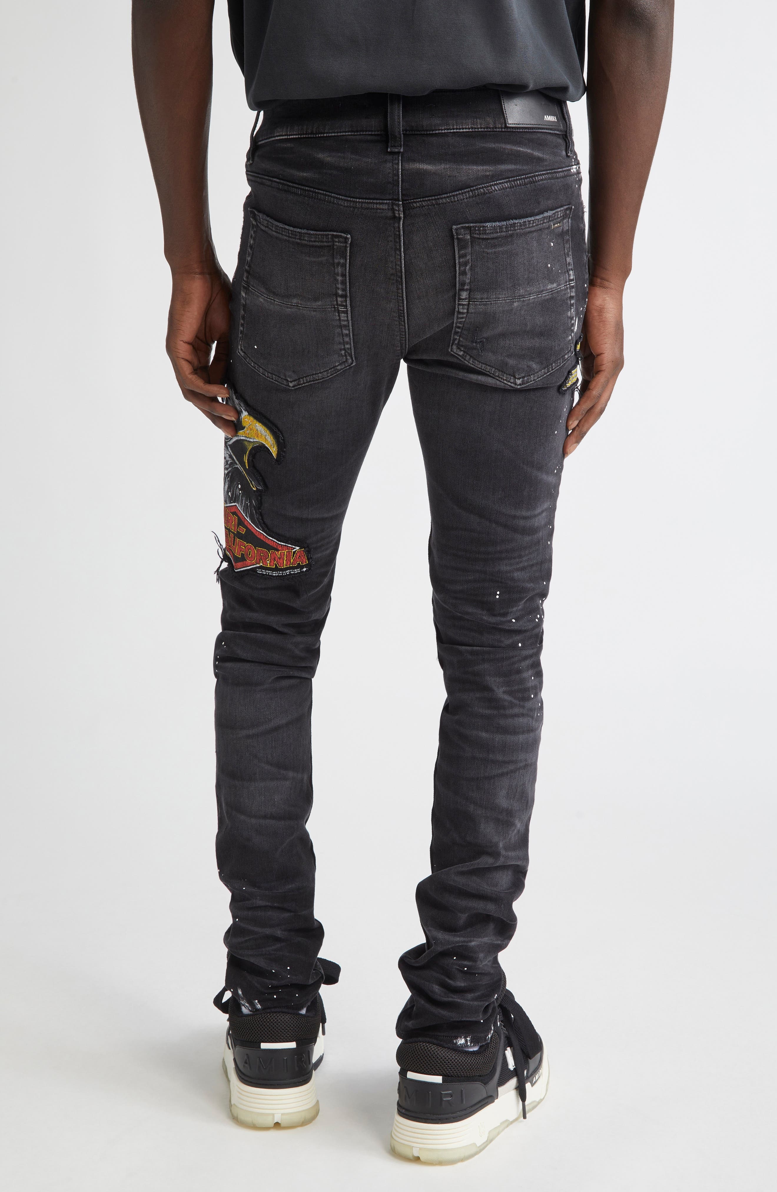 AMIRI Cement Thrasher Skinny Jeans in Faded Black at Nordstrom - 3