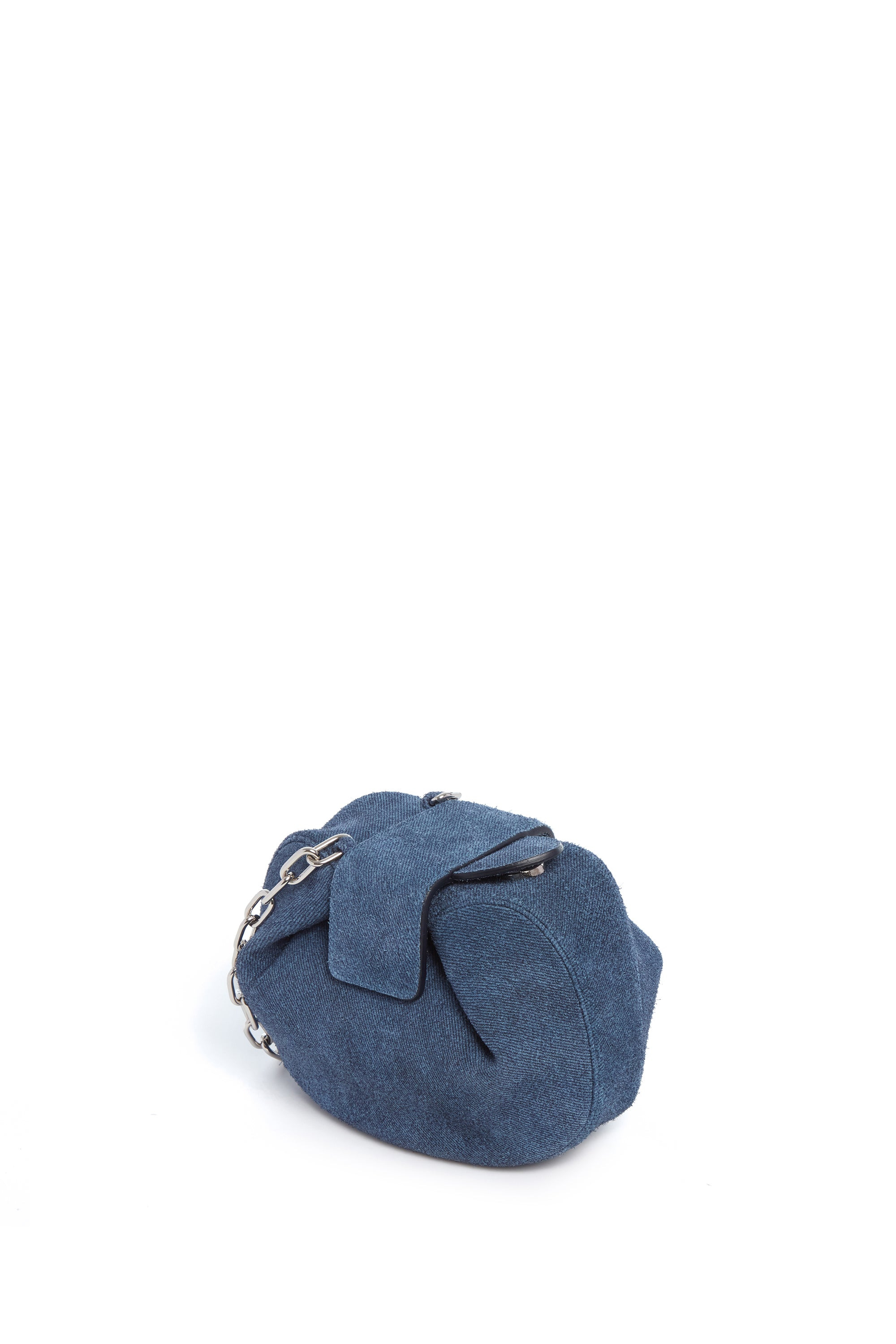 Soft Demi Clutch in Medium Blue Suede Denim - 3