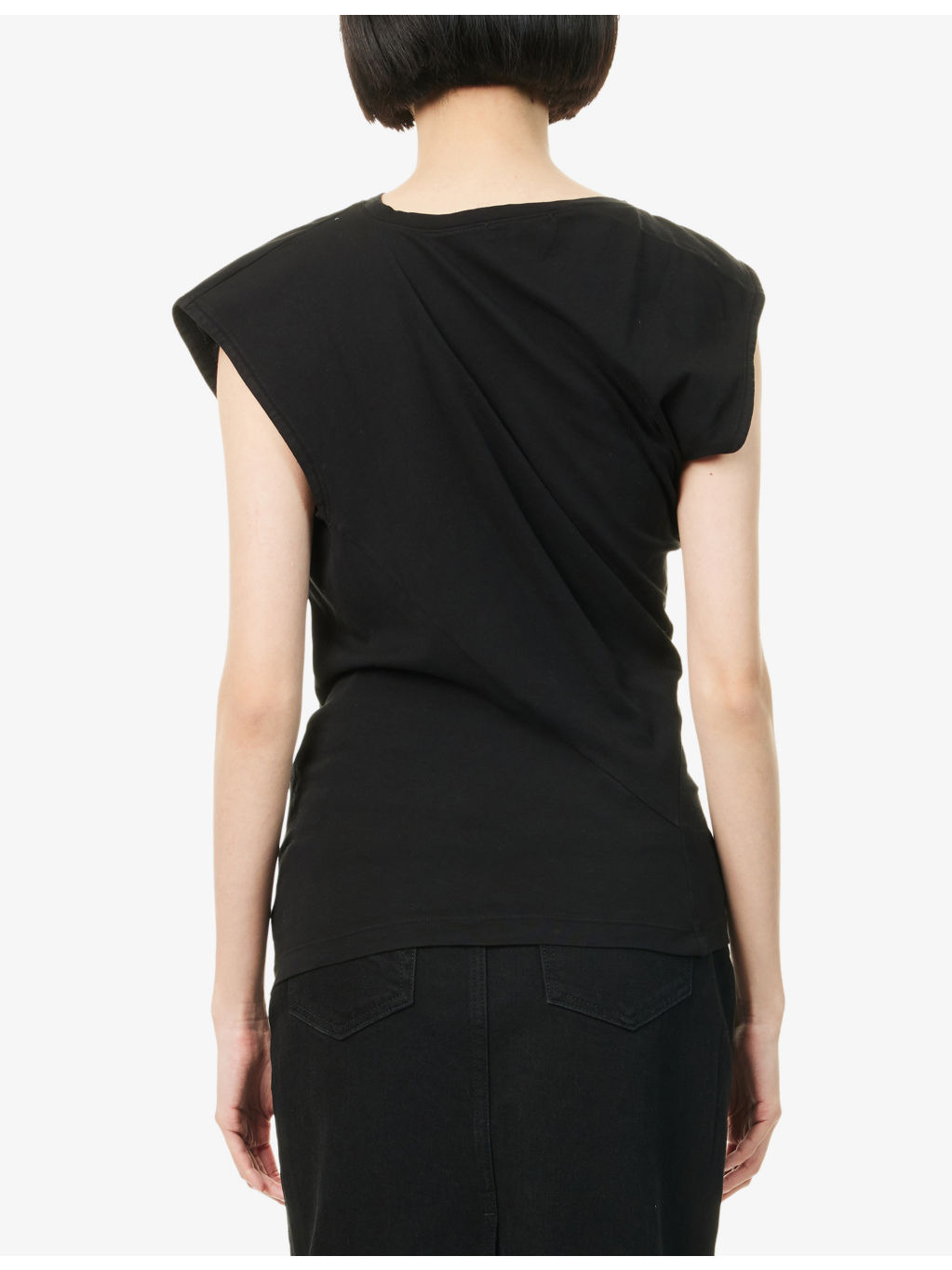Beth Asymmetric Cotton-Jersey T-Shirt - 4