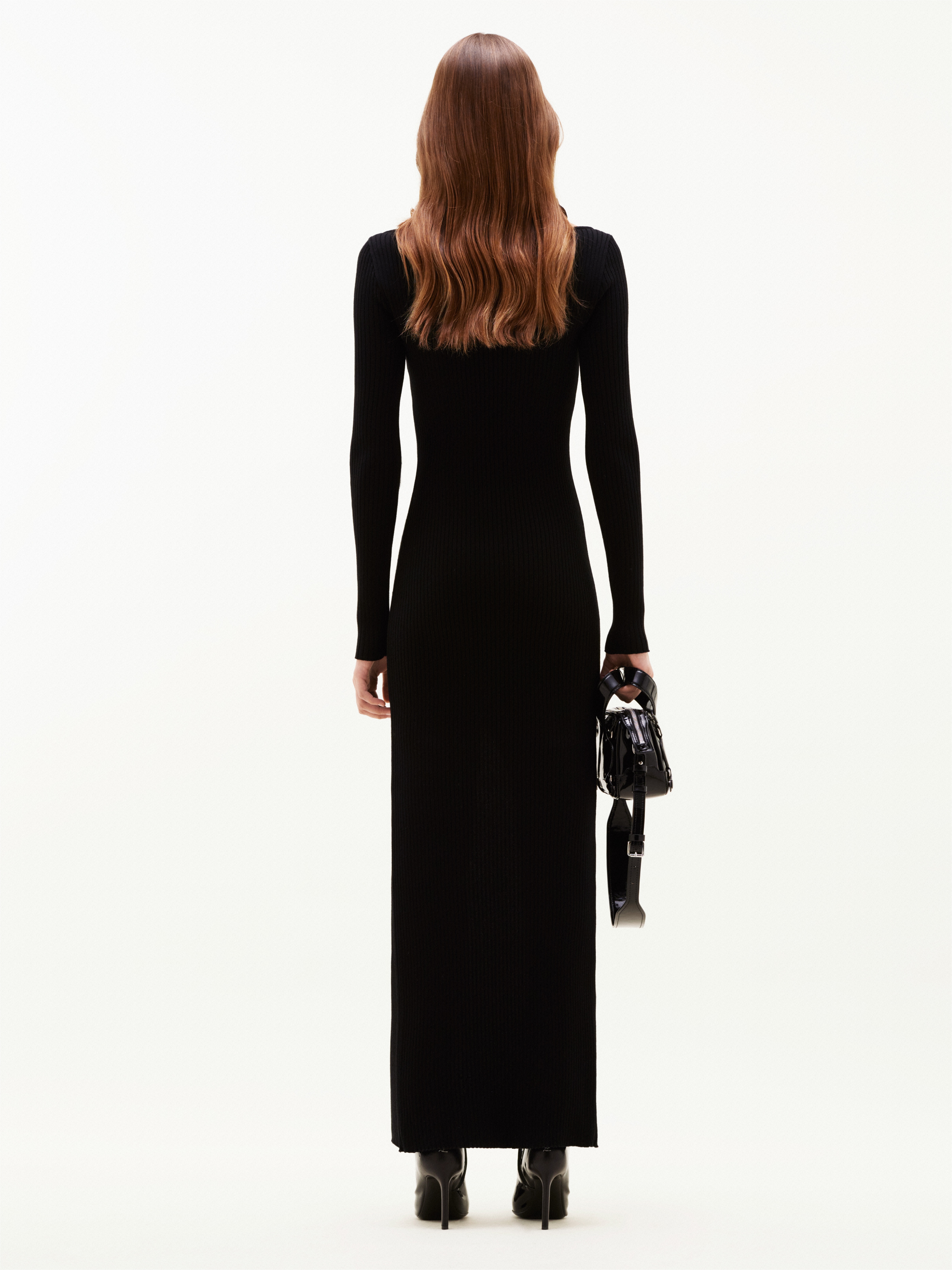 SWALLOW LONG RIB KNIT DRESS - 4