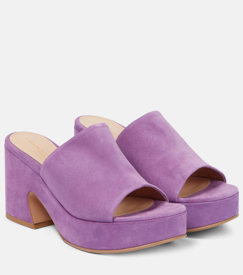 Suede platform mules - 1