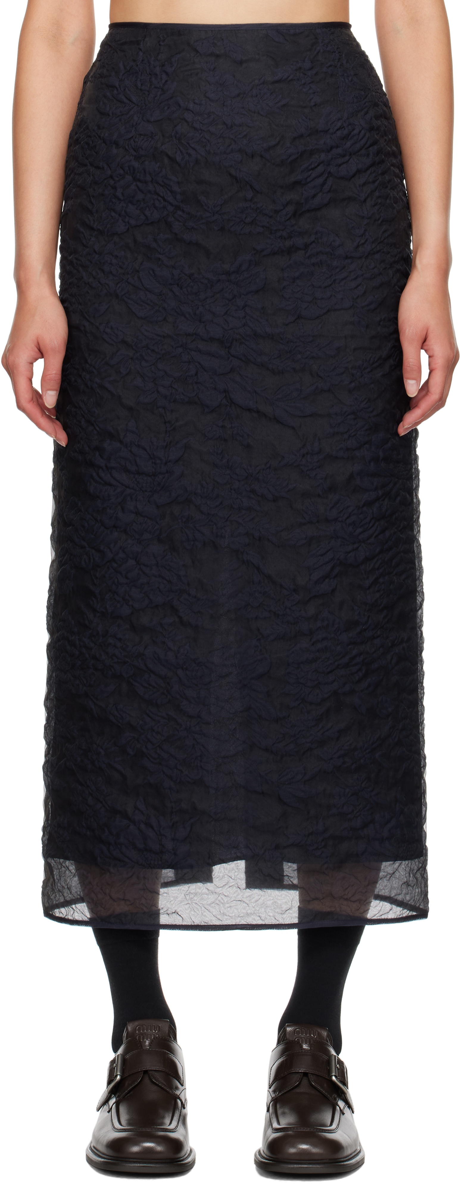 【Cecilie Bahnsen】UKA SKIRT UNIVERSE | SKIRT DENALI EMBROIDERY WHITE