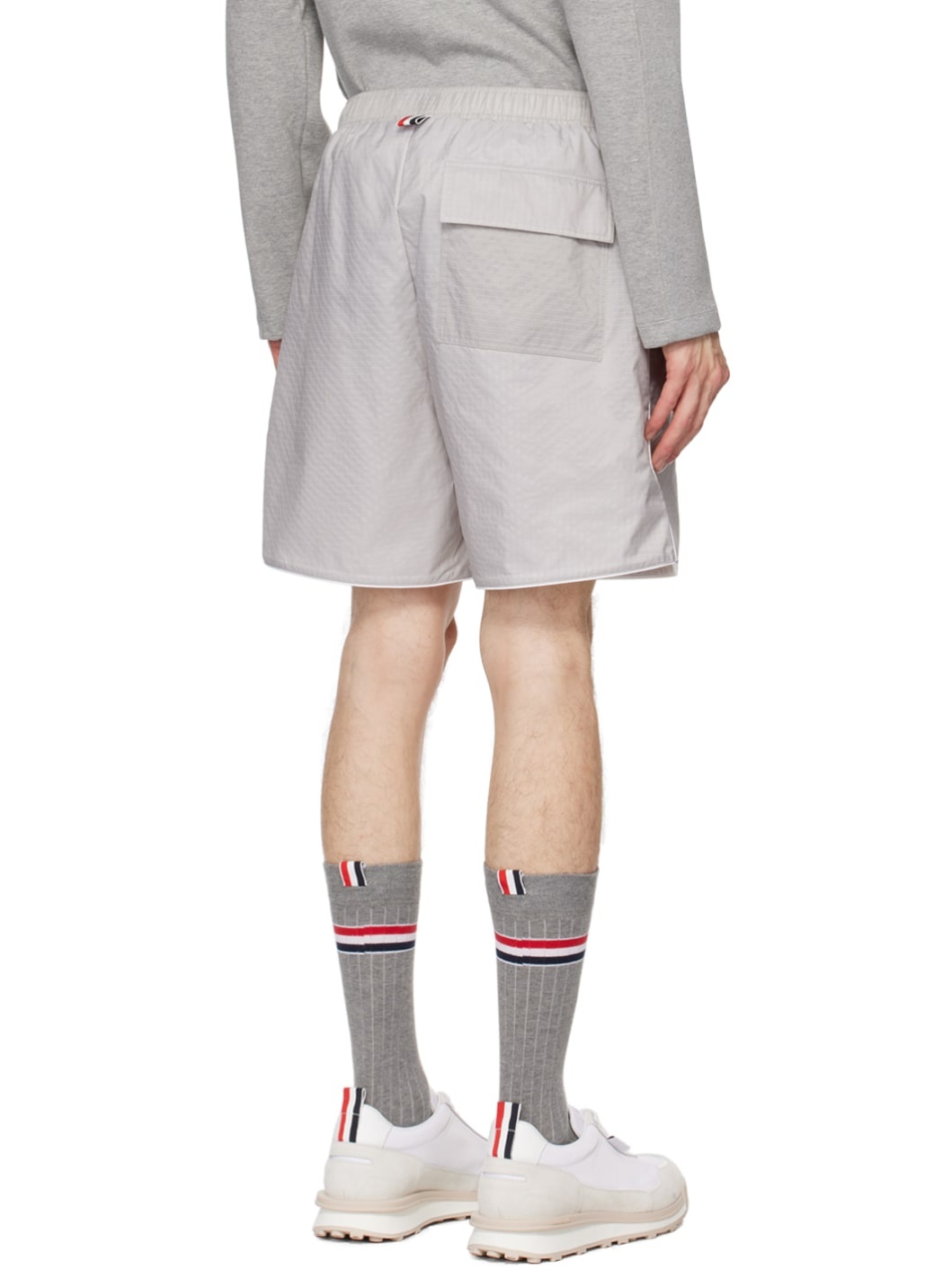 Gray Piping Shorts - 3