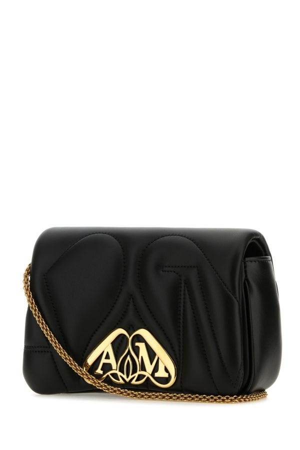 トートバッグ ALEXANDER MCQUEEN Black Leather Small Seal Shoulder Bag Alexander McQueen Seal Shoulder Bag | italist