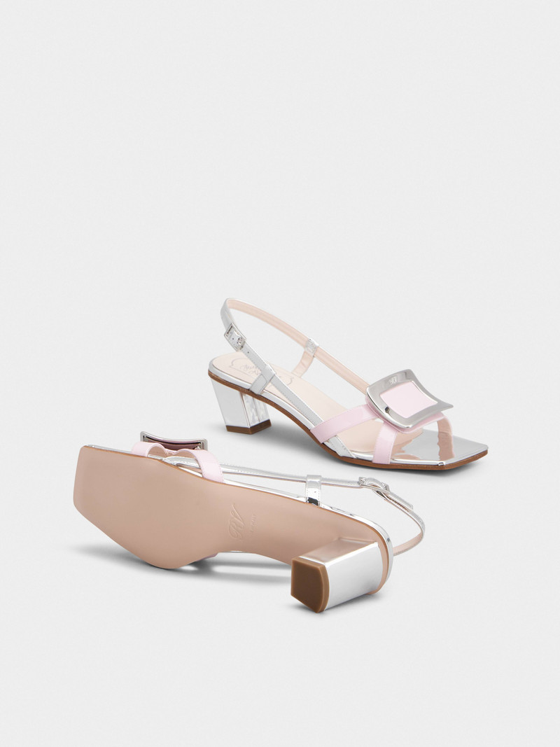 Belle Vivier Metal Buckle Sandals in Patent Leather 6