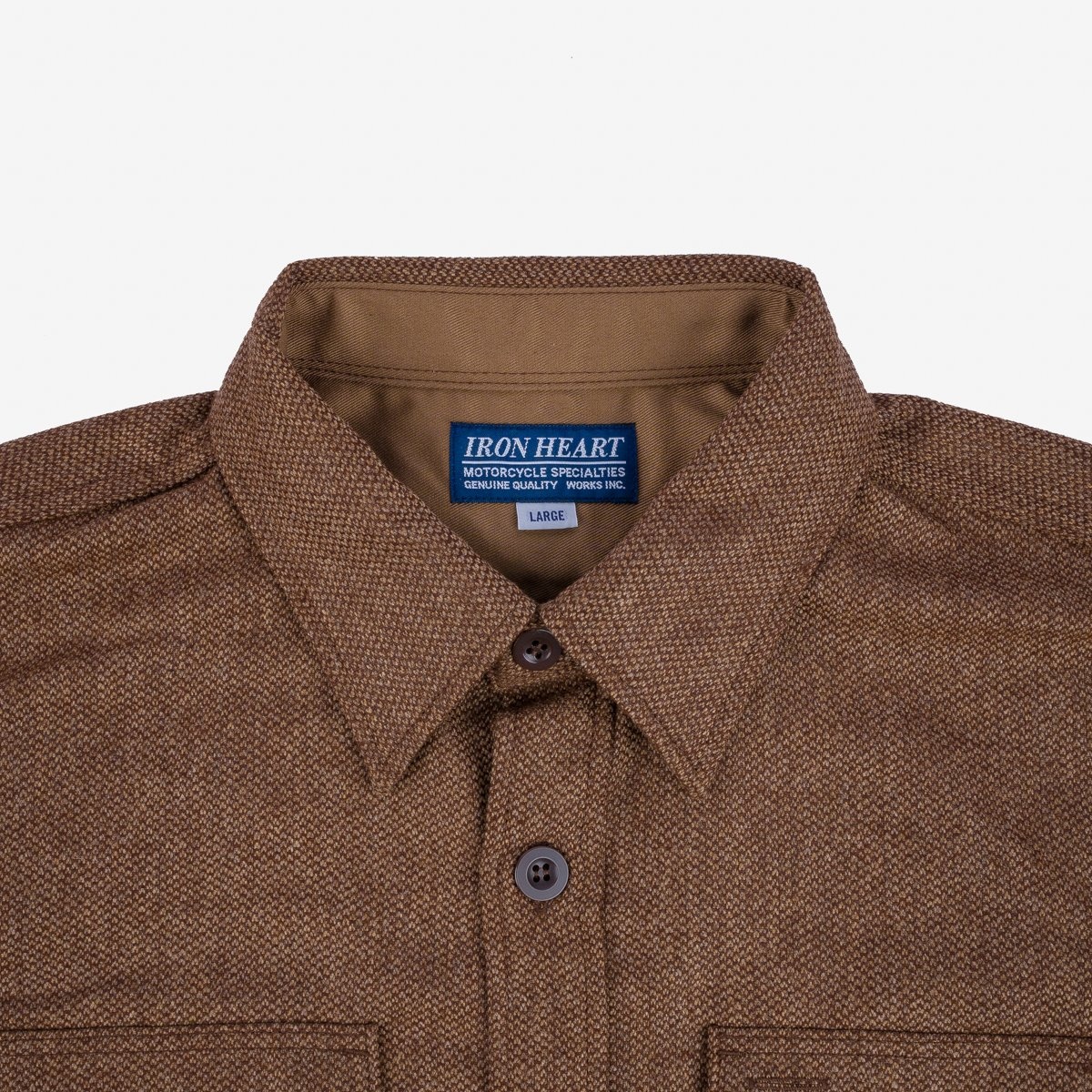 IHDR-434-CBR 14oz Fox Brothers®  Barleycorn Flannel CPO Shirt - Cigar Brown - 7