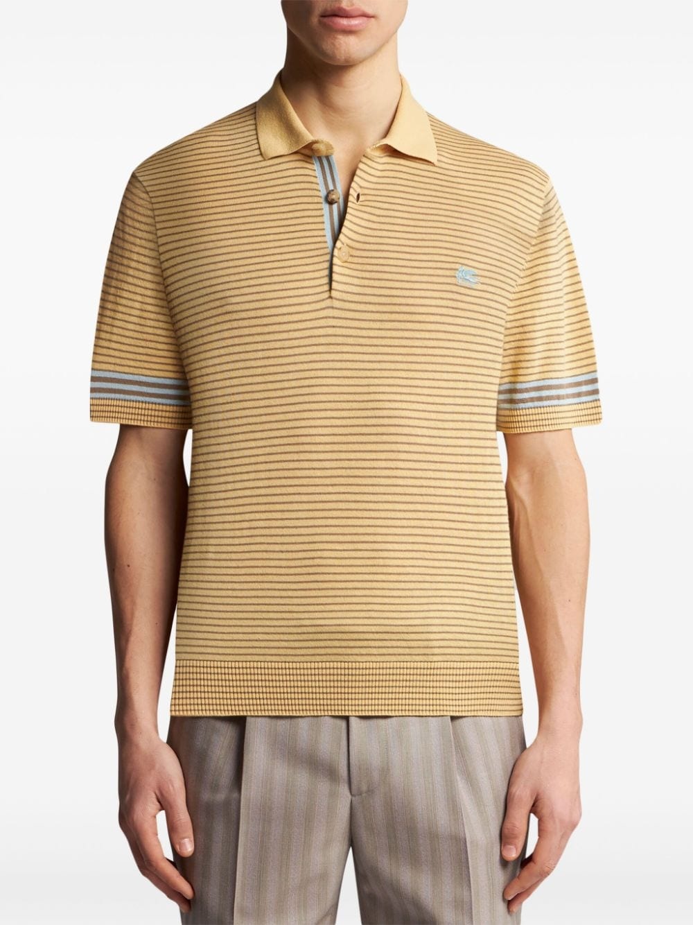 striped knitted polo shirt - 3