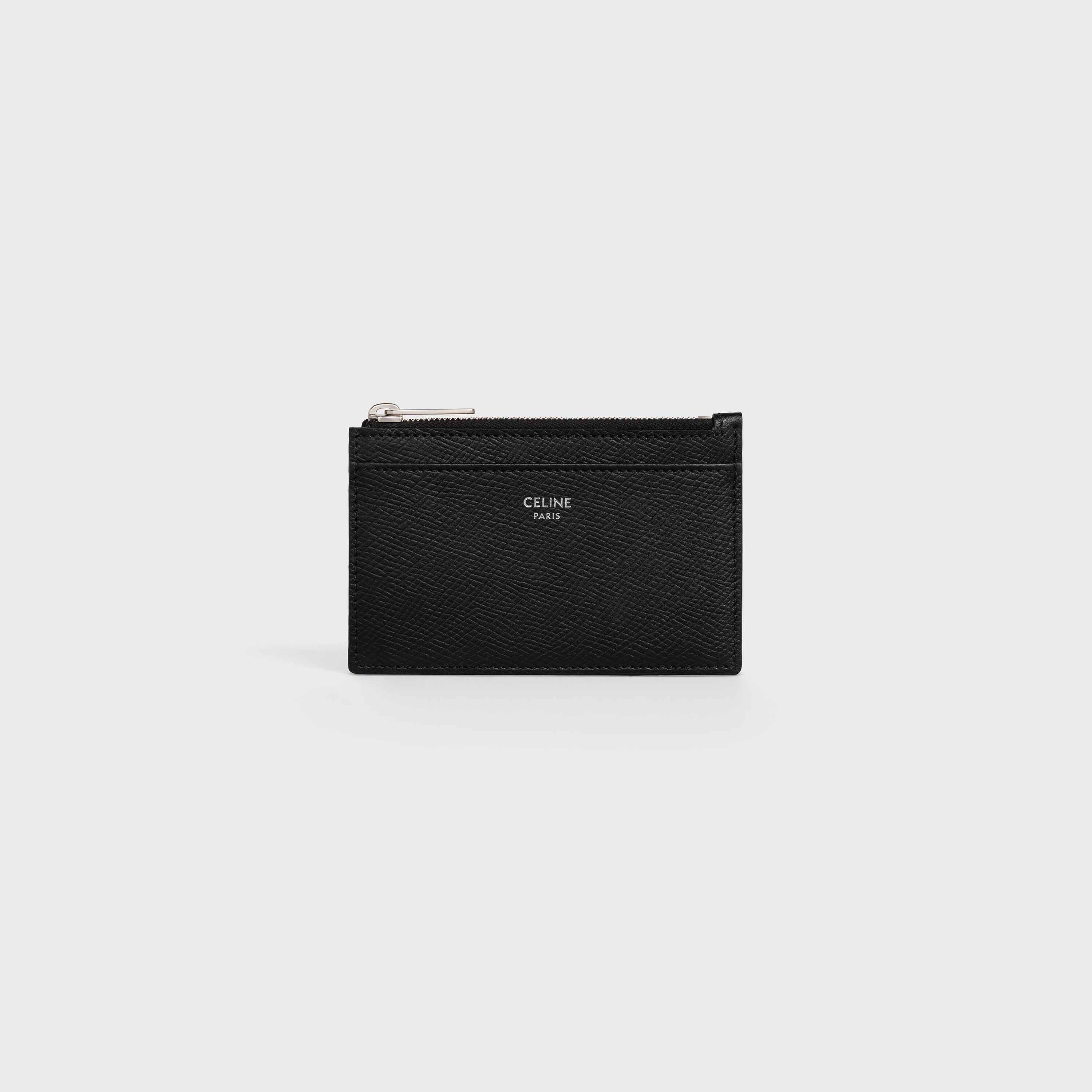 Zipped Card Holder in Grained Calfskin - 1