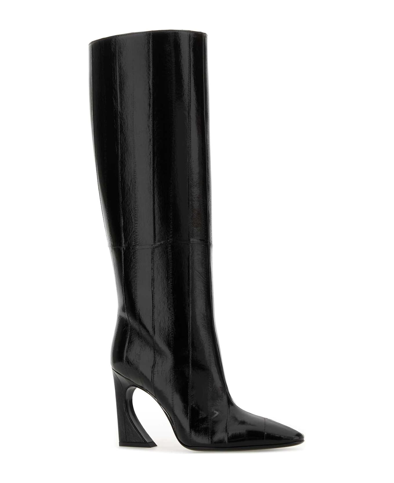 Black Leather Fendi Arco Boots - 2