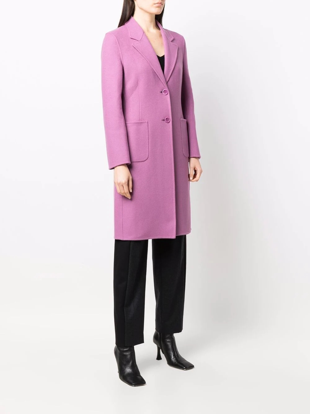 single-breasted midi coat - 3