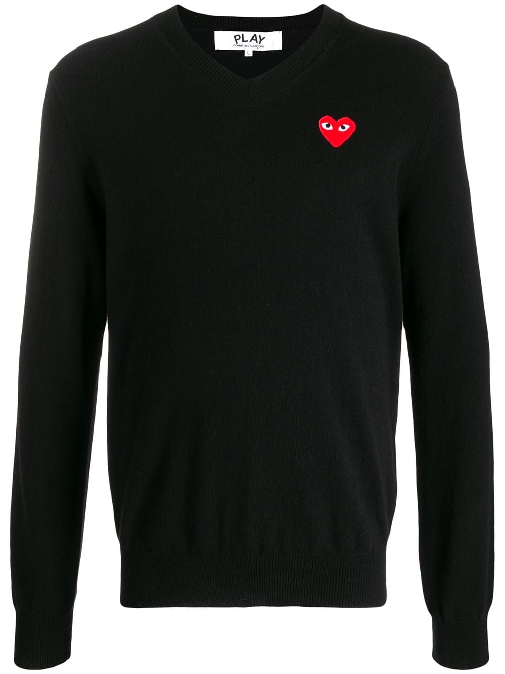 Comme Des Garcons Play Maglia Nero Uomo Patch Cuore Rosso - 1