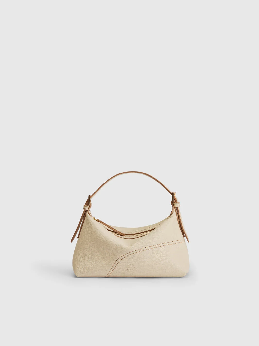 Vadena Mandorla Grained Leather Pouch - 1