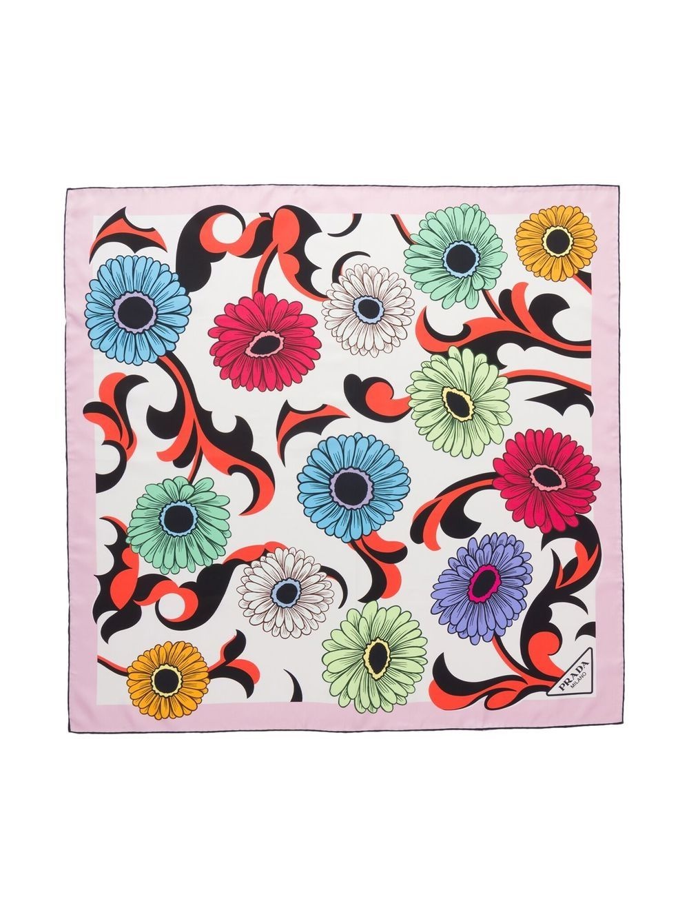 pop-retro floral-printed silk scarf - 3