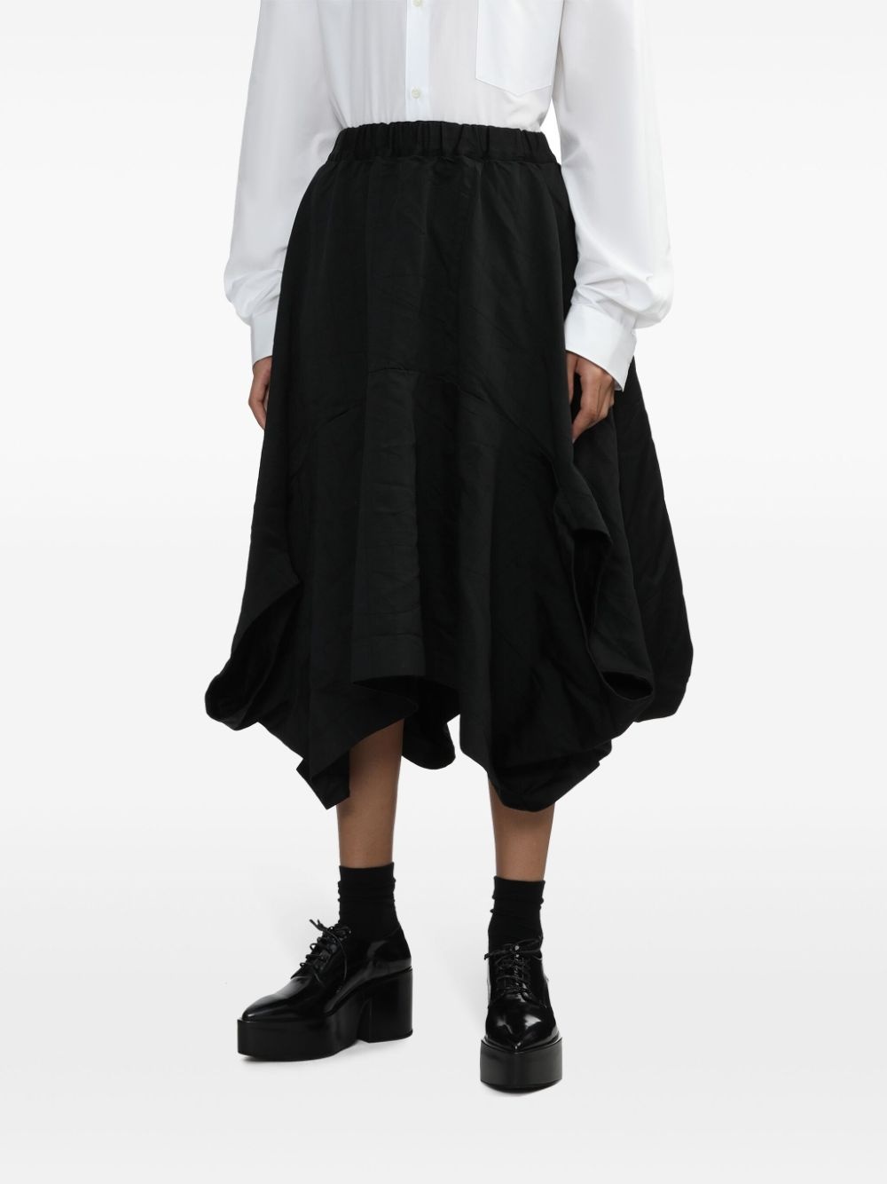 asymmetric high-rise midi skirt - 3