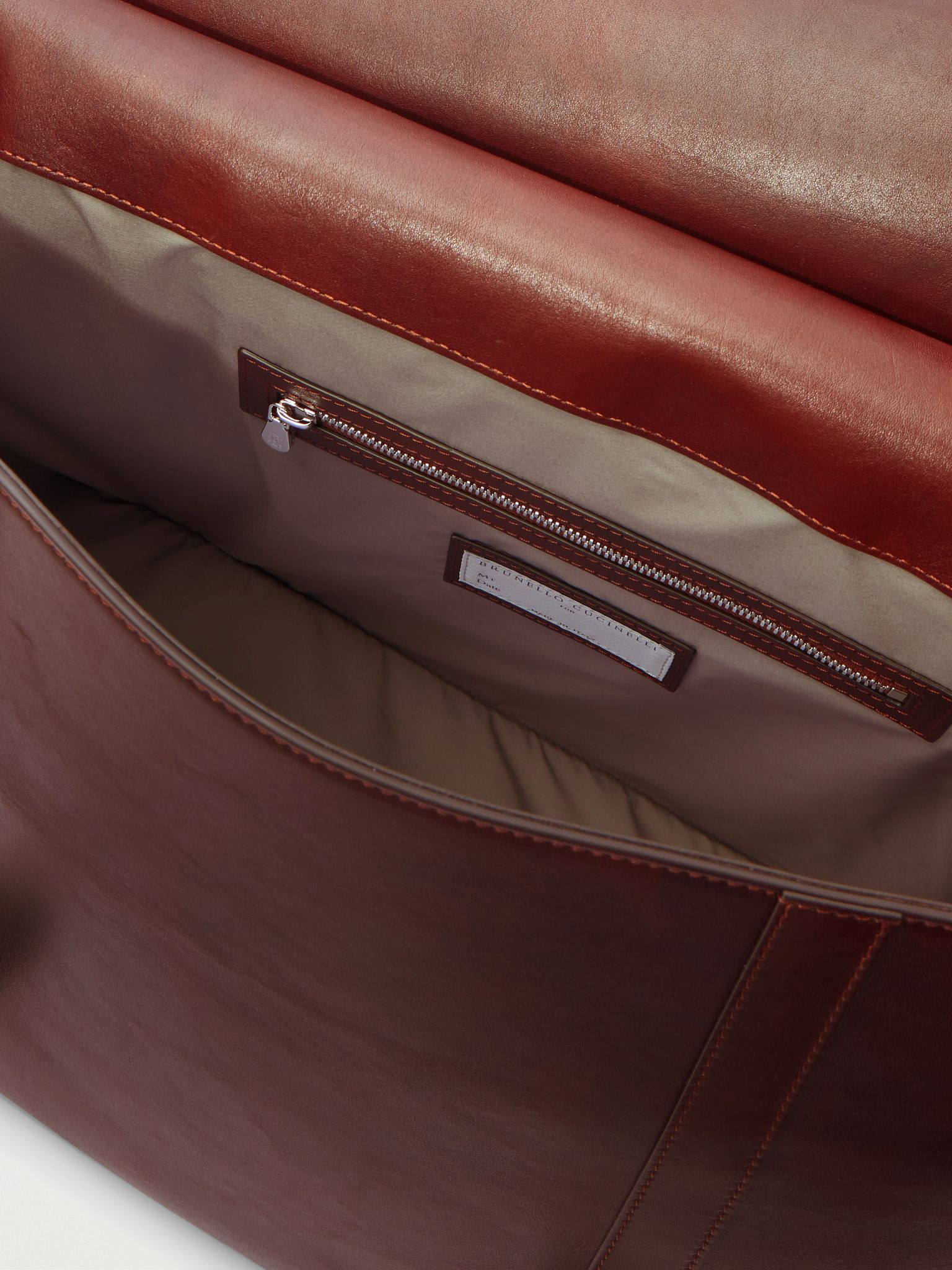 Leather Briefcase Red - 5