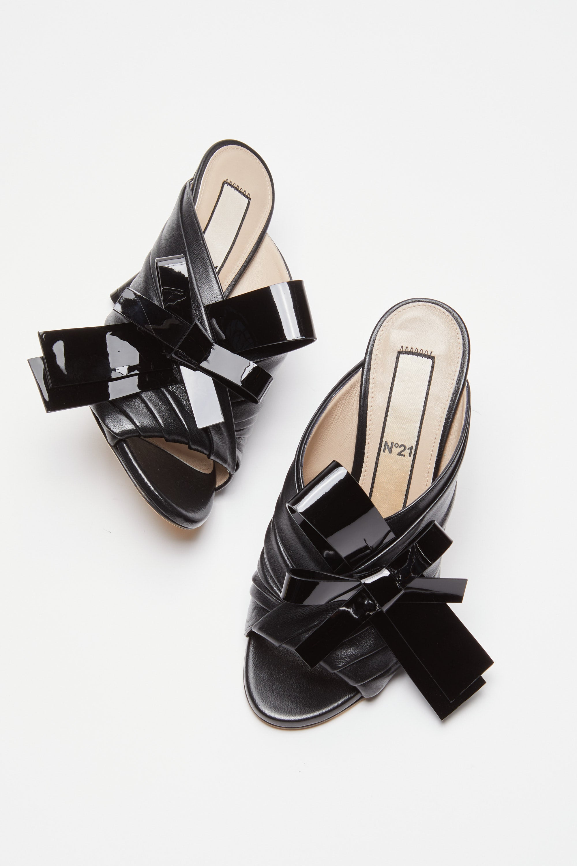 HIGH HEEL MULES WITH BOW - 5