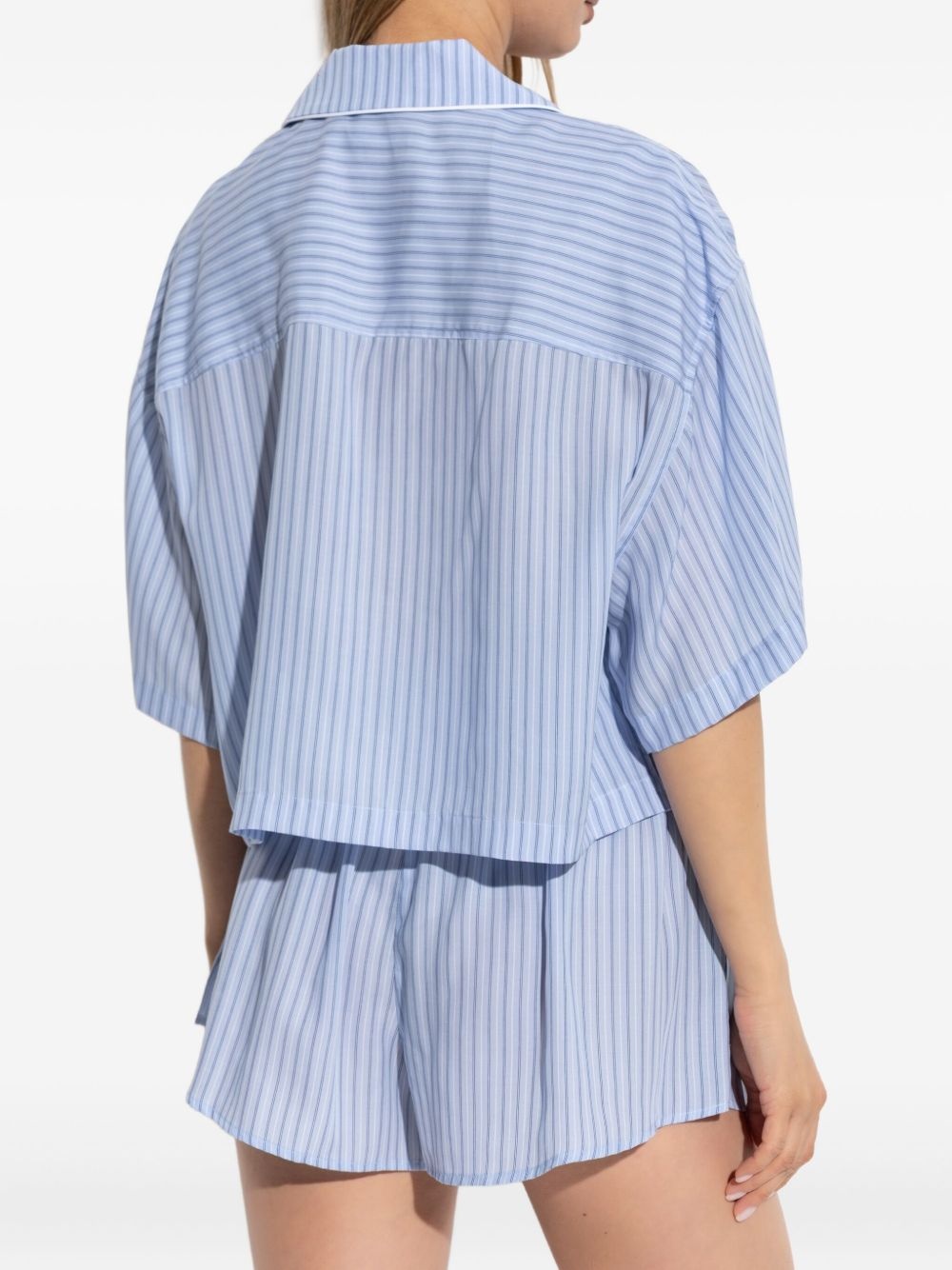 striped elastic-waist shorts - 4