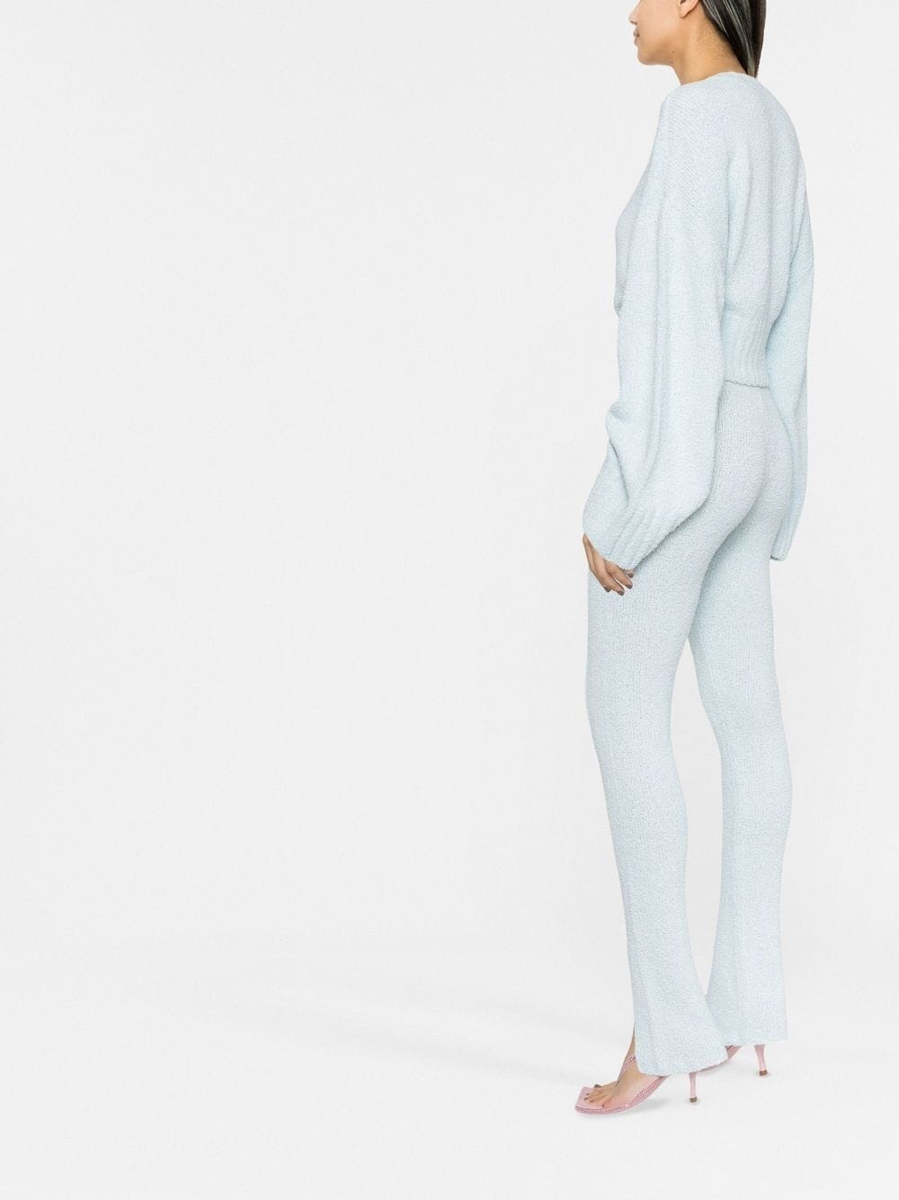flared-cuff knitted trousers - 3