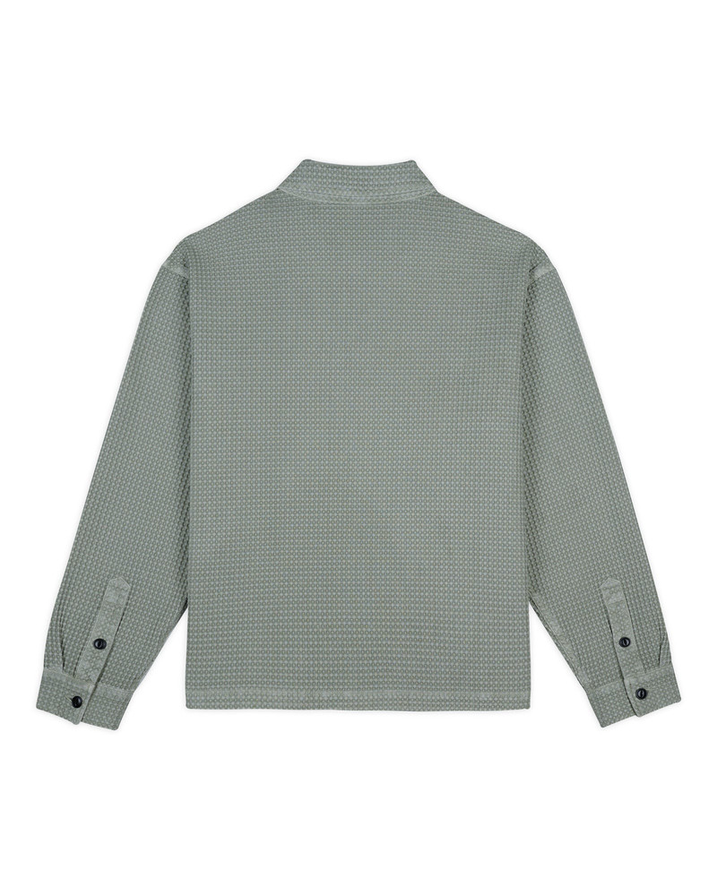 Waffle Button Front Shirt - Silver Pine 3