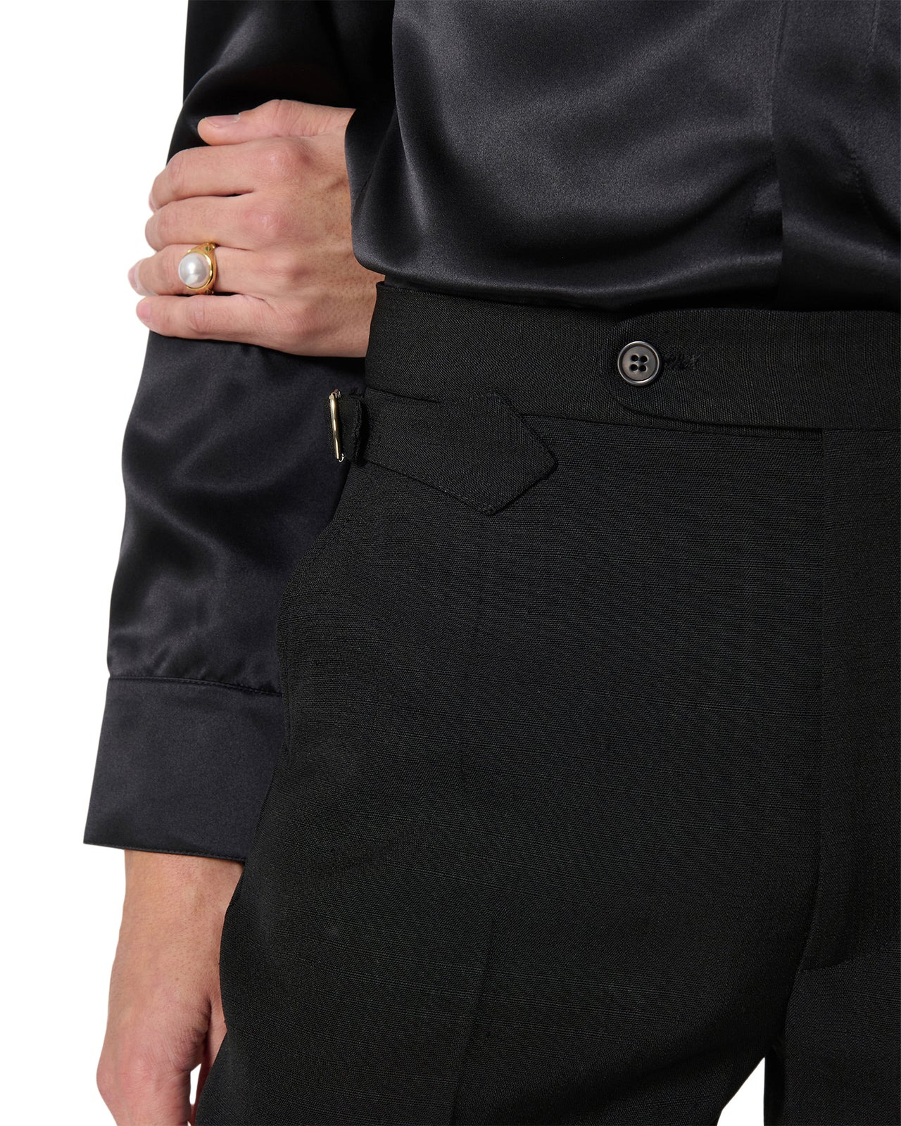 Straight Leg Silk Trousers - 4