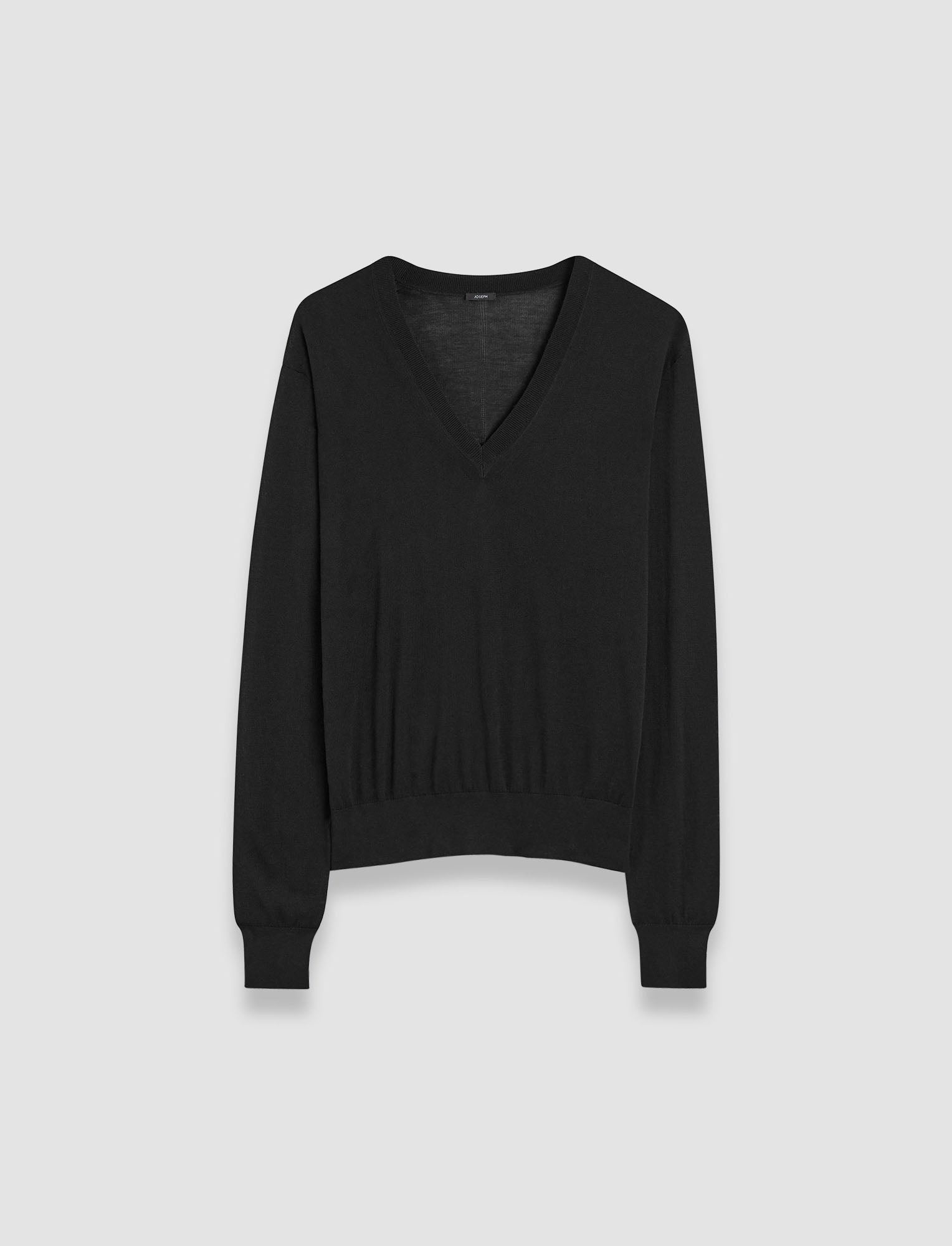 Superfine Cotton Silk V Neck Jumper - 1