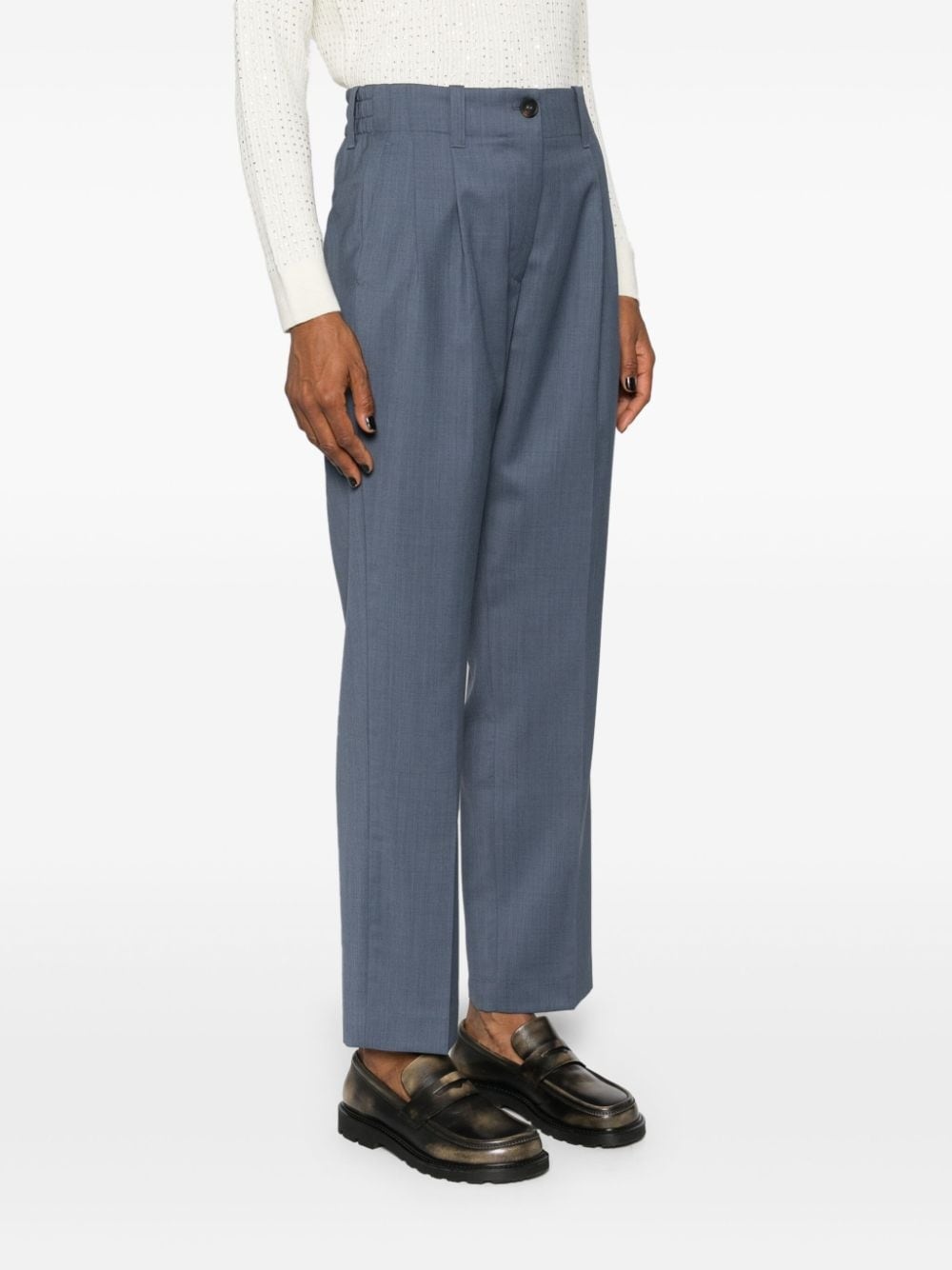 pleat-detail tailored trousers - 3