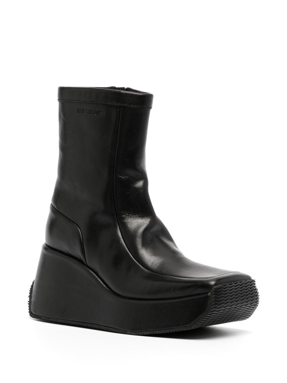 square-toe wedge boots - 2
