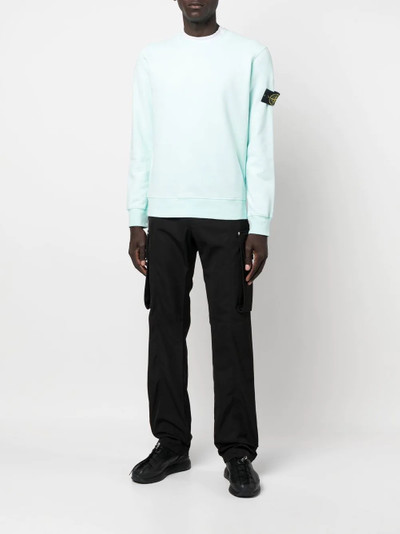 Stone Island Compass logo-patch crew-neck sweatshirt outlook