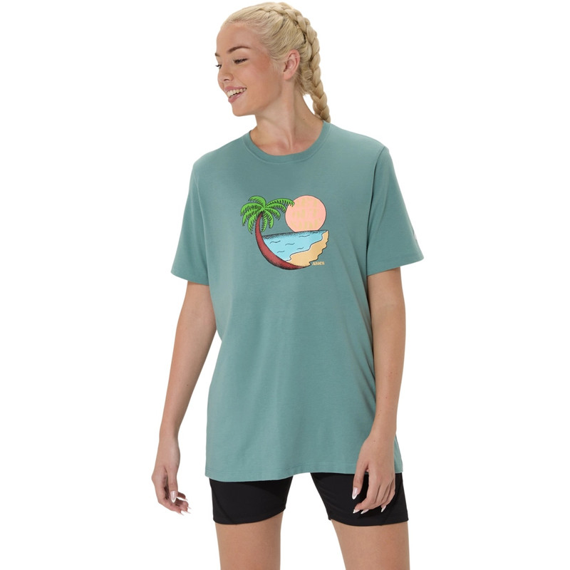 UNISEX ASICS PALM IN THE SUN SHORT SLEEVE TEE 1