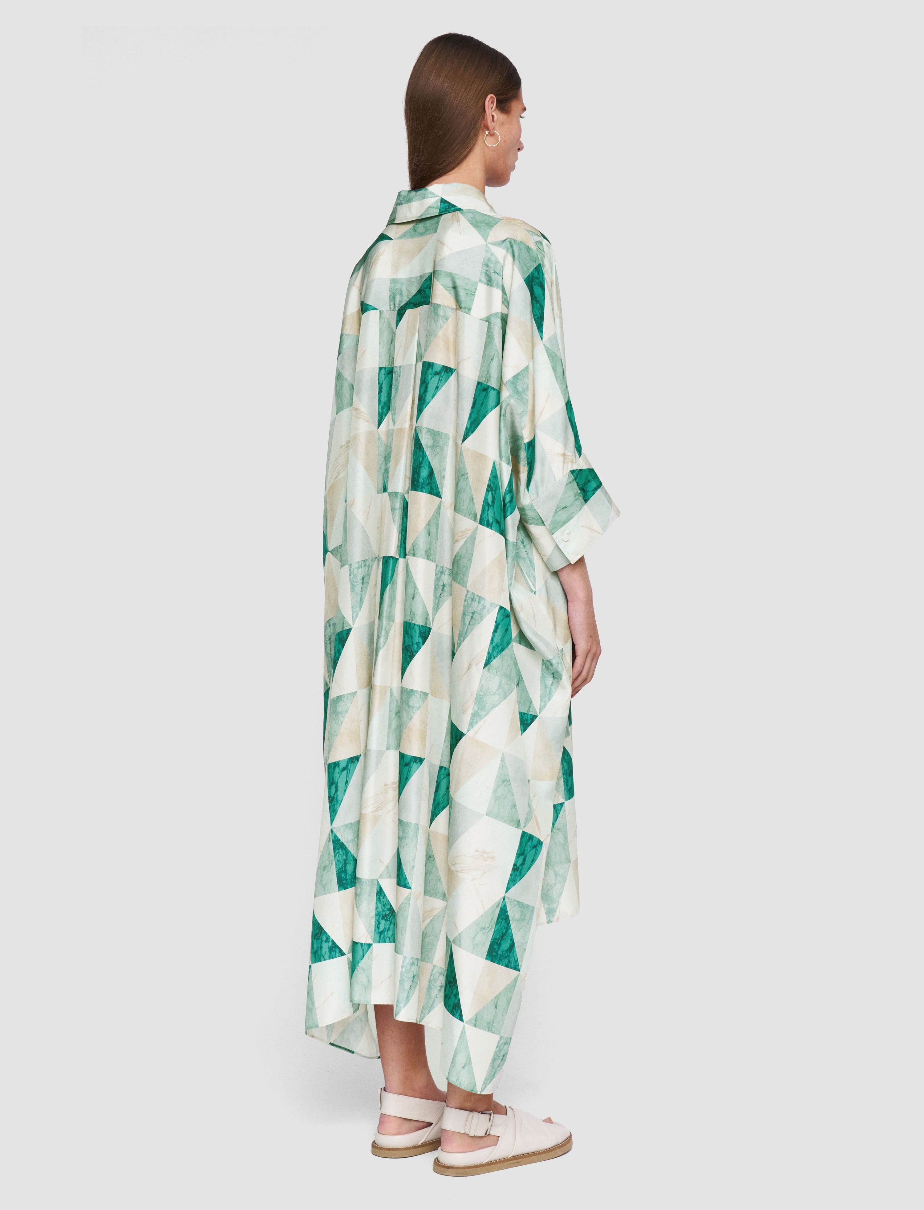 Dania Marble Print Silk Dress - 3