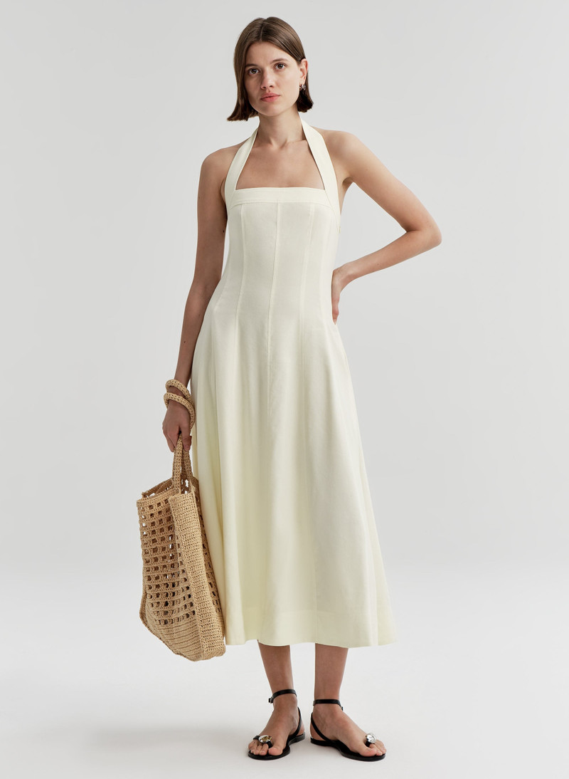 A.L.C. Elinor Linen Midi Halter Dress outlook