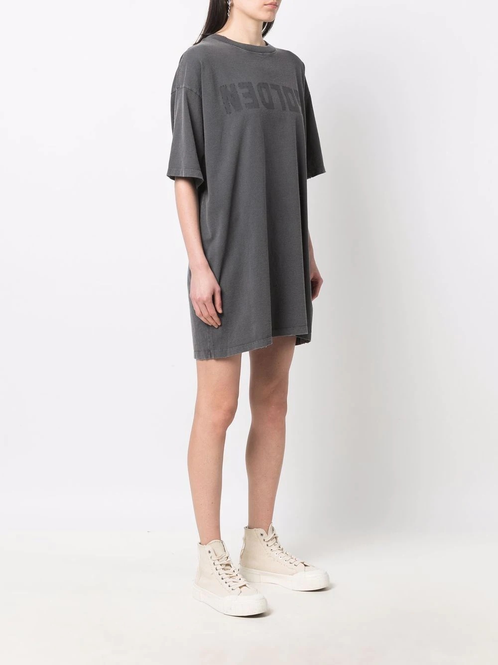 logo-print short-sleeved T-shirt dress - 3